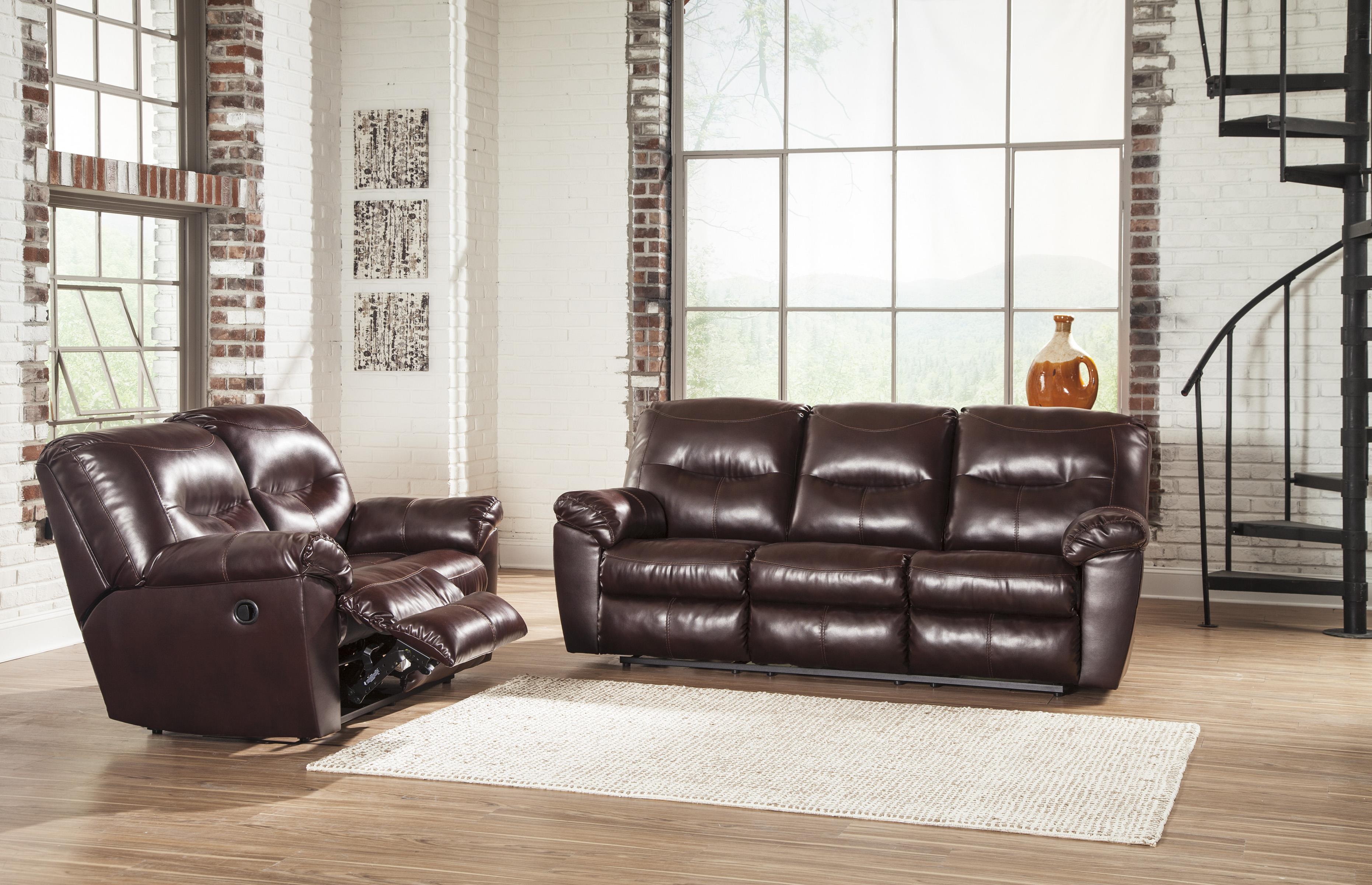 Faux Leather Contemporary Reclining Sofa by Signature Design by