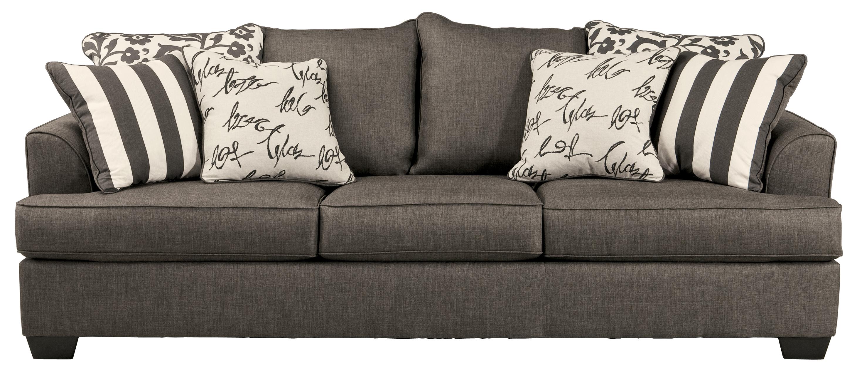 sofa with scatterback pillows and plush coil seat cushions by