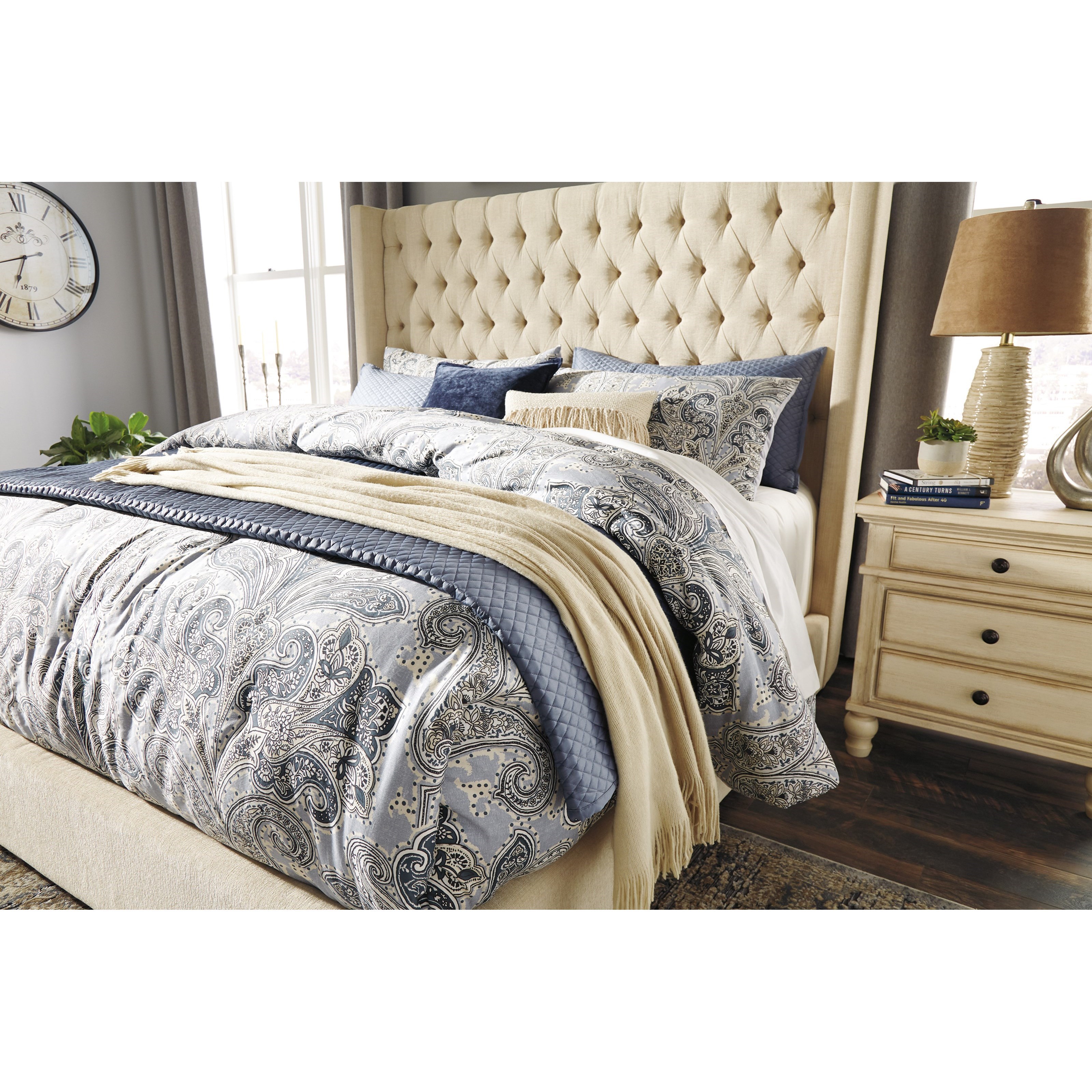 King Upholstered Tufted Wing Bed by Signature Design by ... King Upholstered Tufted Wing Bed by Signature Design by ...