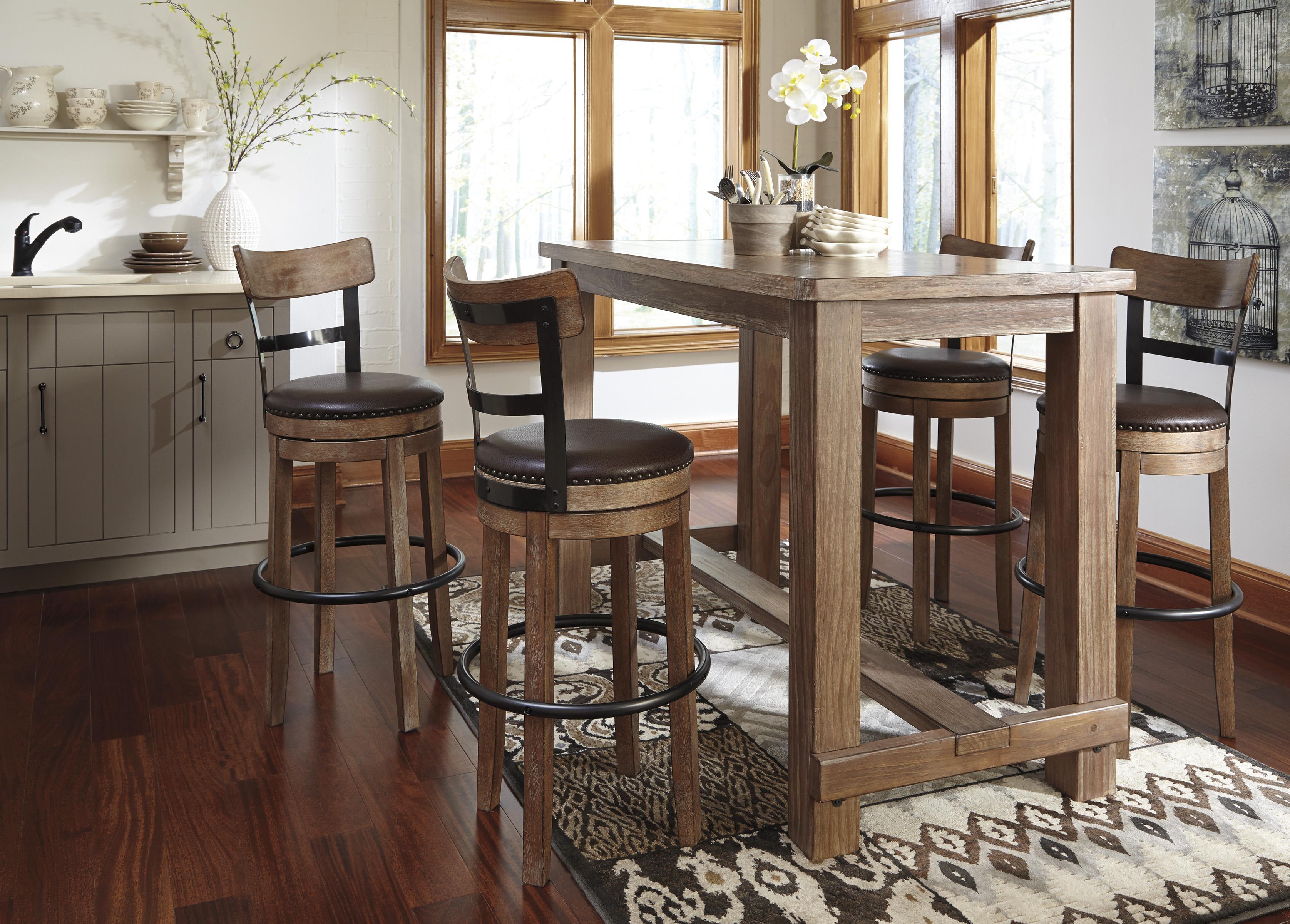 Rectangular Pine Veneer Dining Room Bar Table In Wire Brushed Gray - Rectangular Pine Veneer Dining Room Bar Table In Wire Brushed Gray Brownfinish rectangular pine veneer dining room bar table in wire brushed gray - rectangular pine veneer dining room bar table in wire brushed gray brownfinish