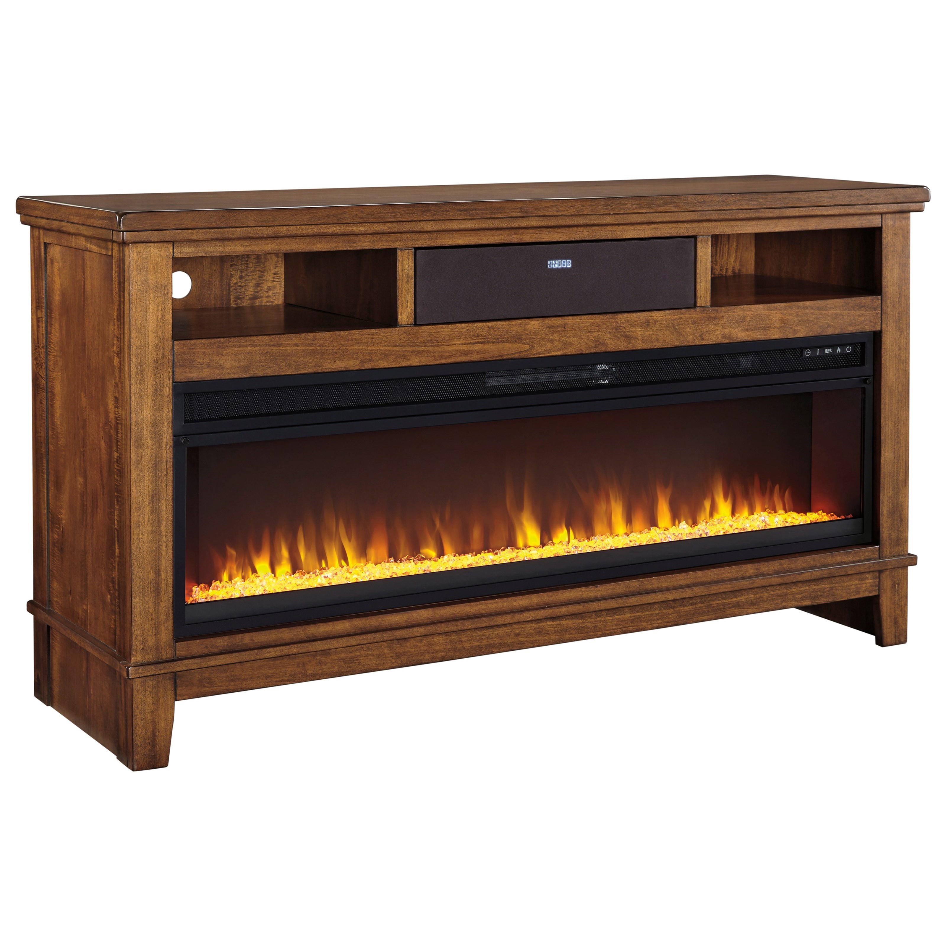 Contemporary Extra Large Tv Stand W Wide Fireplace Insert