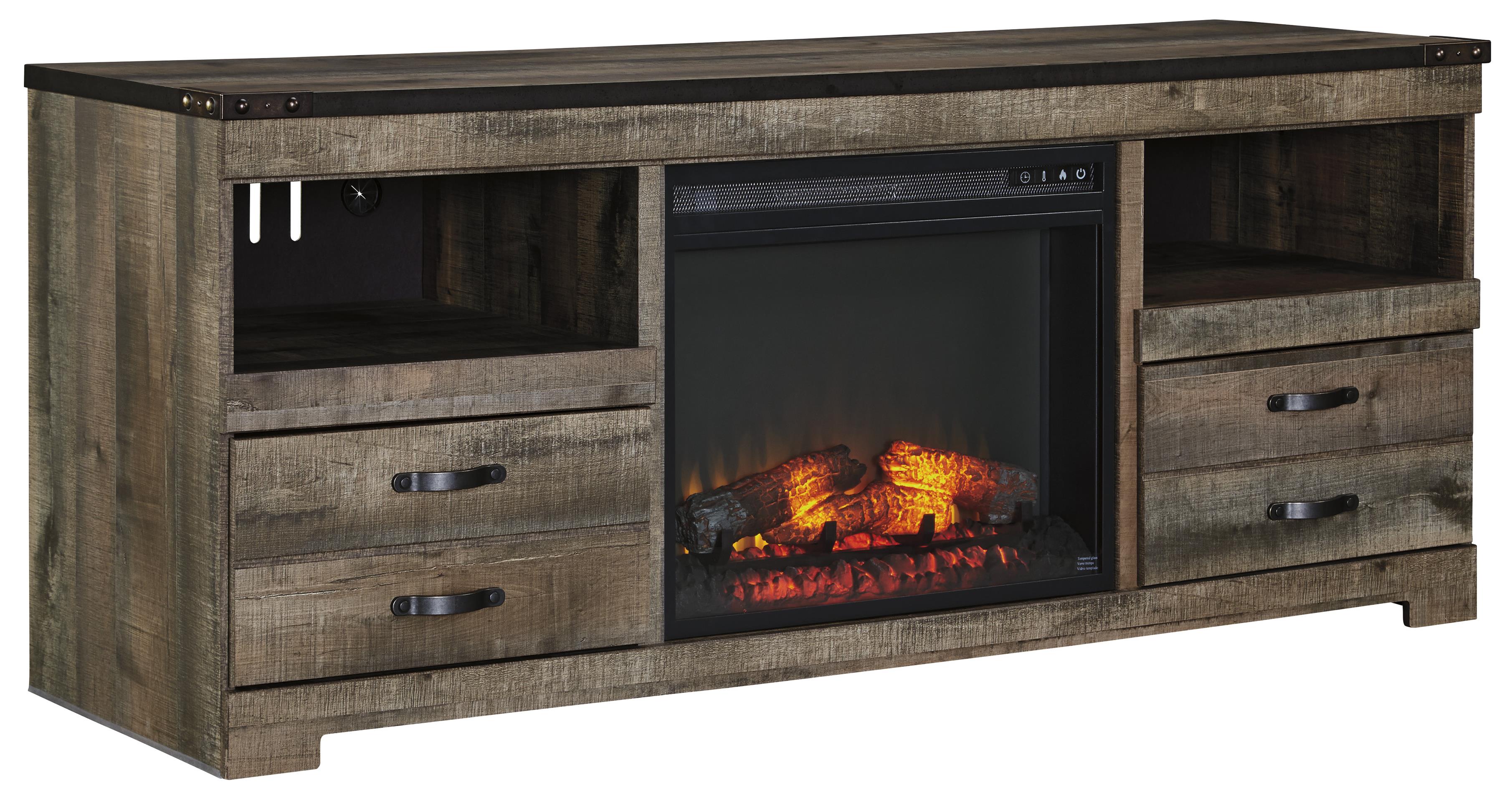Rustic Large Tv Stand With Fireplace Insert By Signature Design By