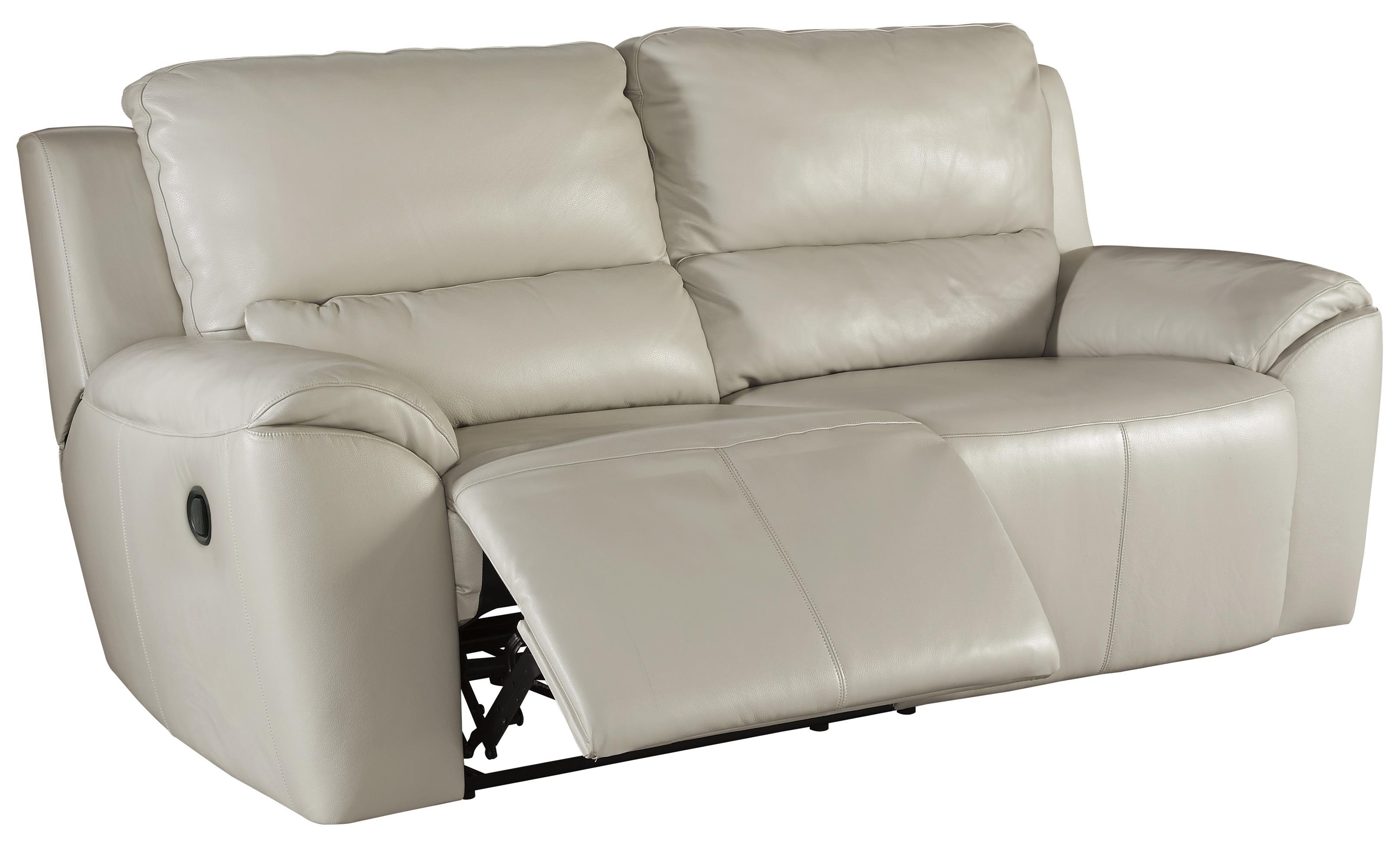 Contemporary Leather Match 2 Seat Reclining Sofa by Signature