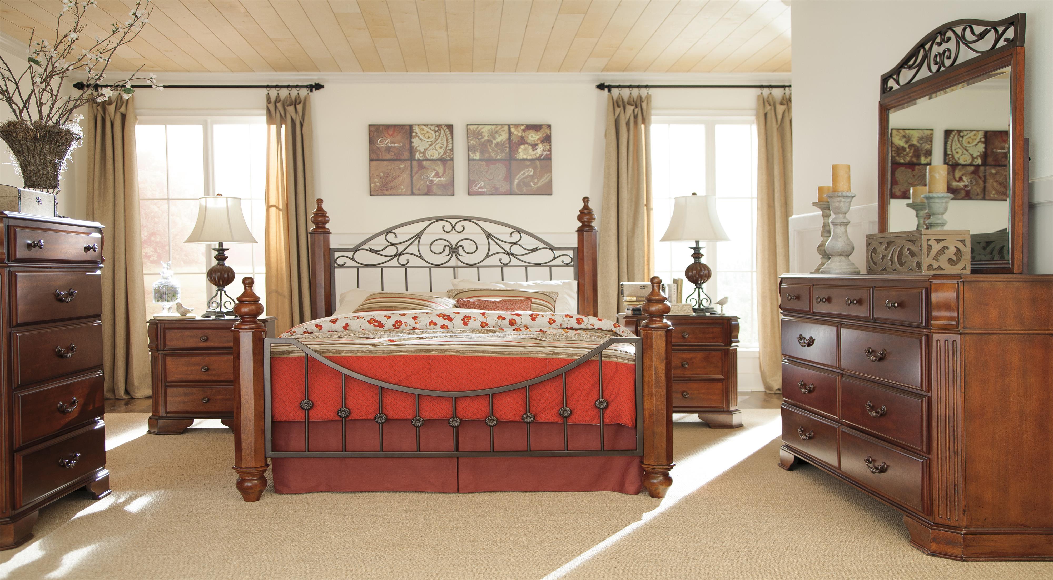 Ashley 4 Poster King Bed Signature Design By Ashley Pastoral