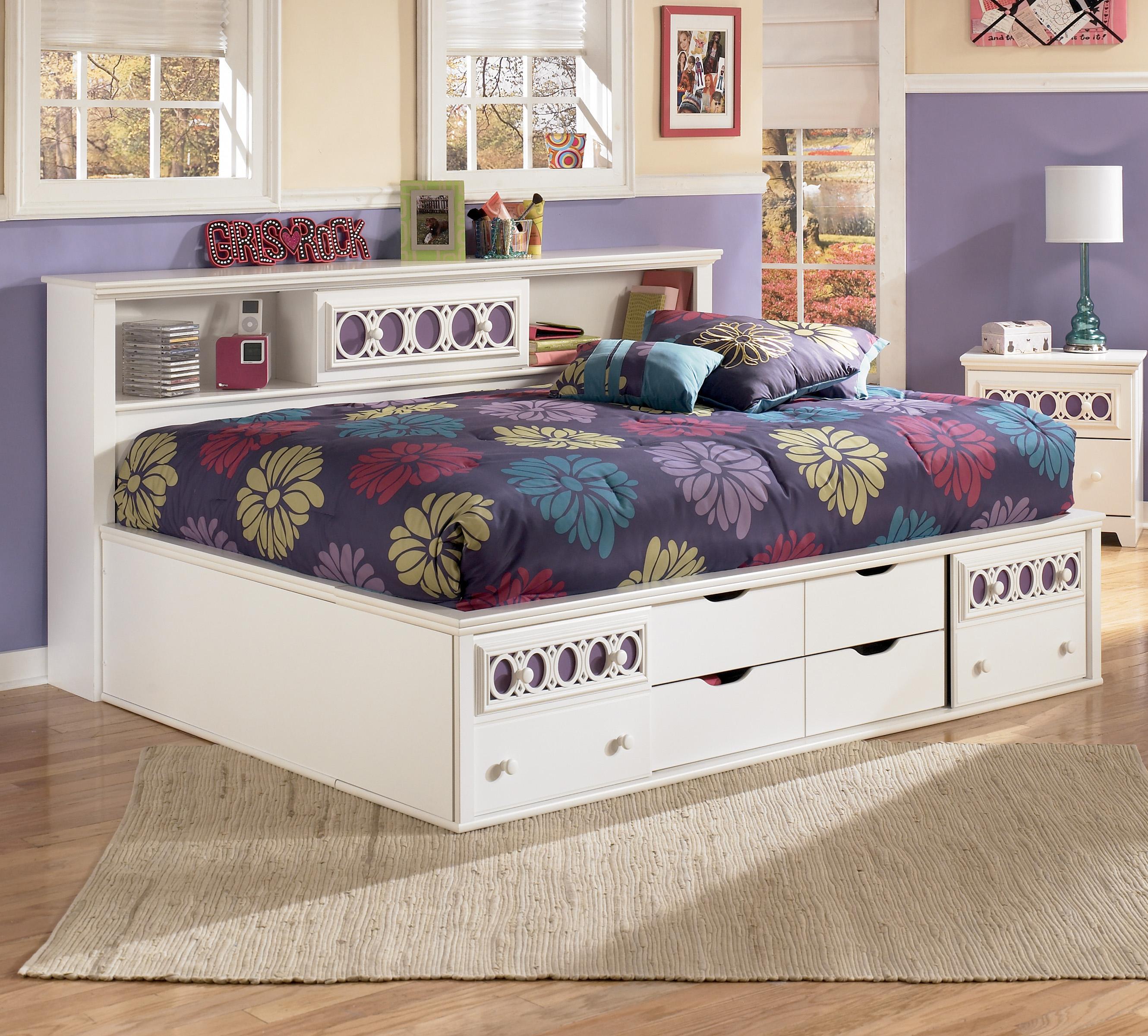 Full Bedside Bookcase Daybed with Customizable Color Panels by 