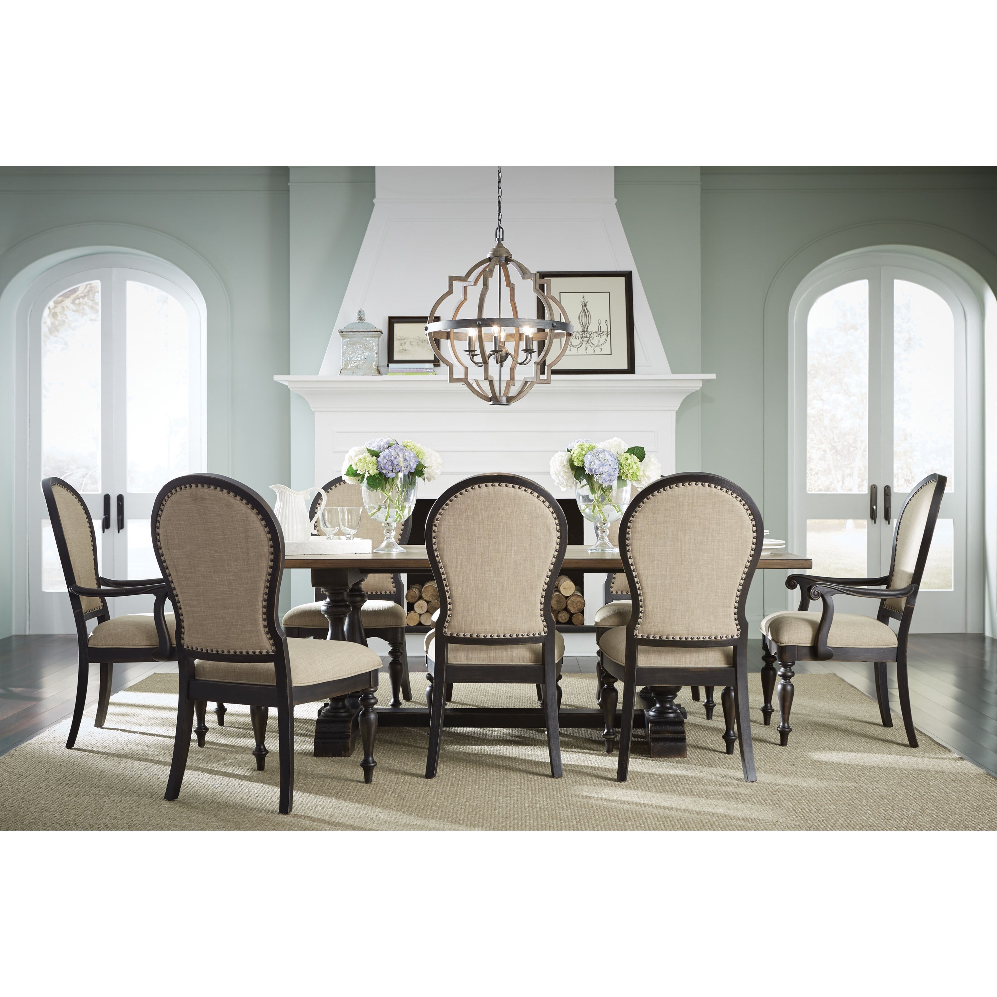 Two-Tone Dining Table with Trestle Base by Standard Furniture ... Two-Tone Dining Table with Trestle Base by Standard Furniture ...