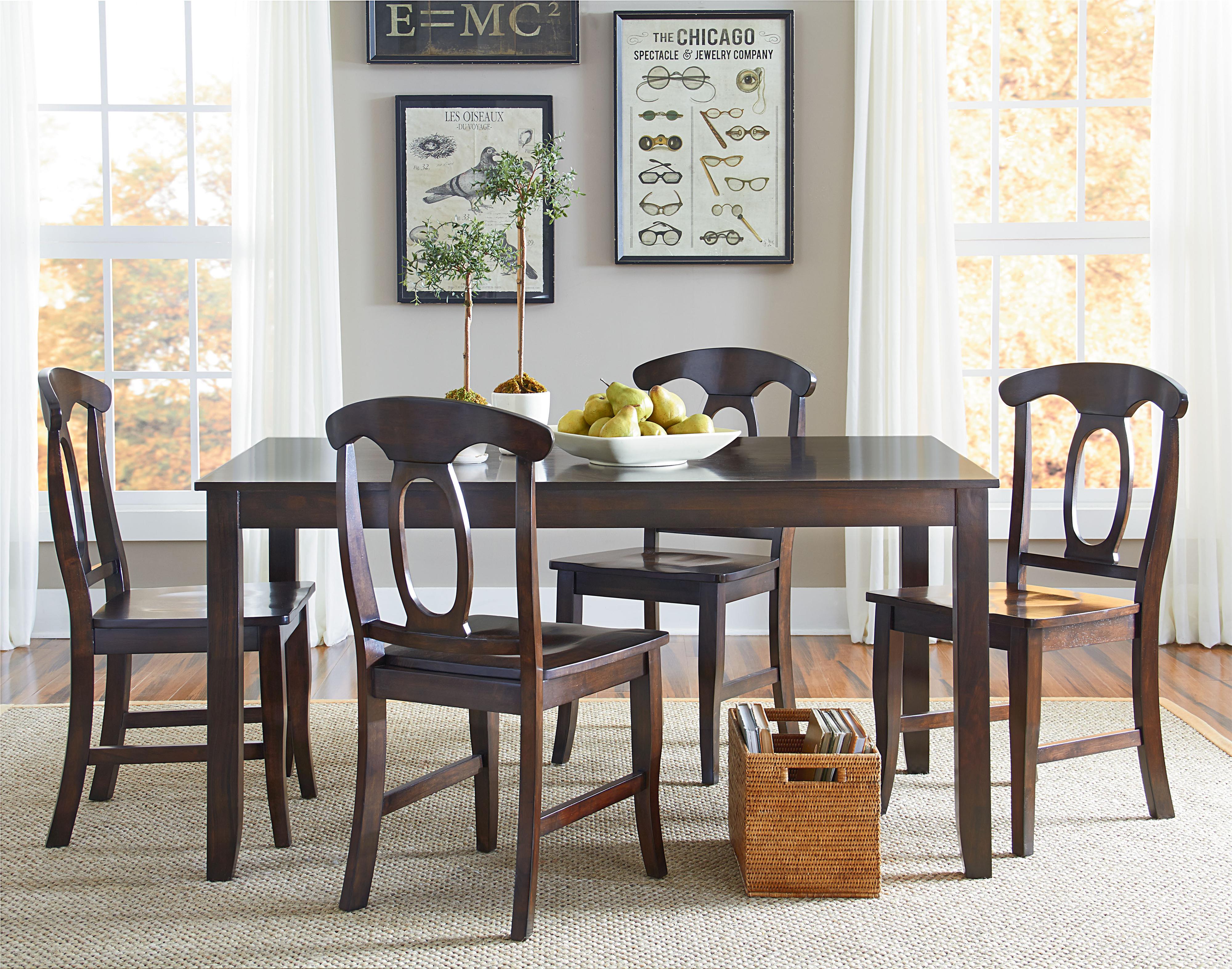 5 Piece Dining Table Set with Open Oval Splat Back Chairs by ... 5 Piece Dining Table Set with Open Oval Splat Back Chairs by ...