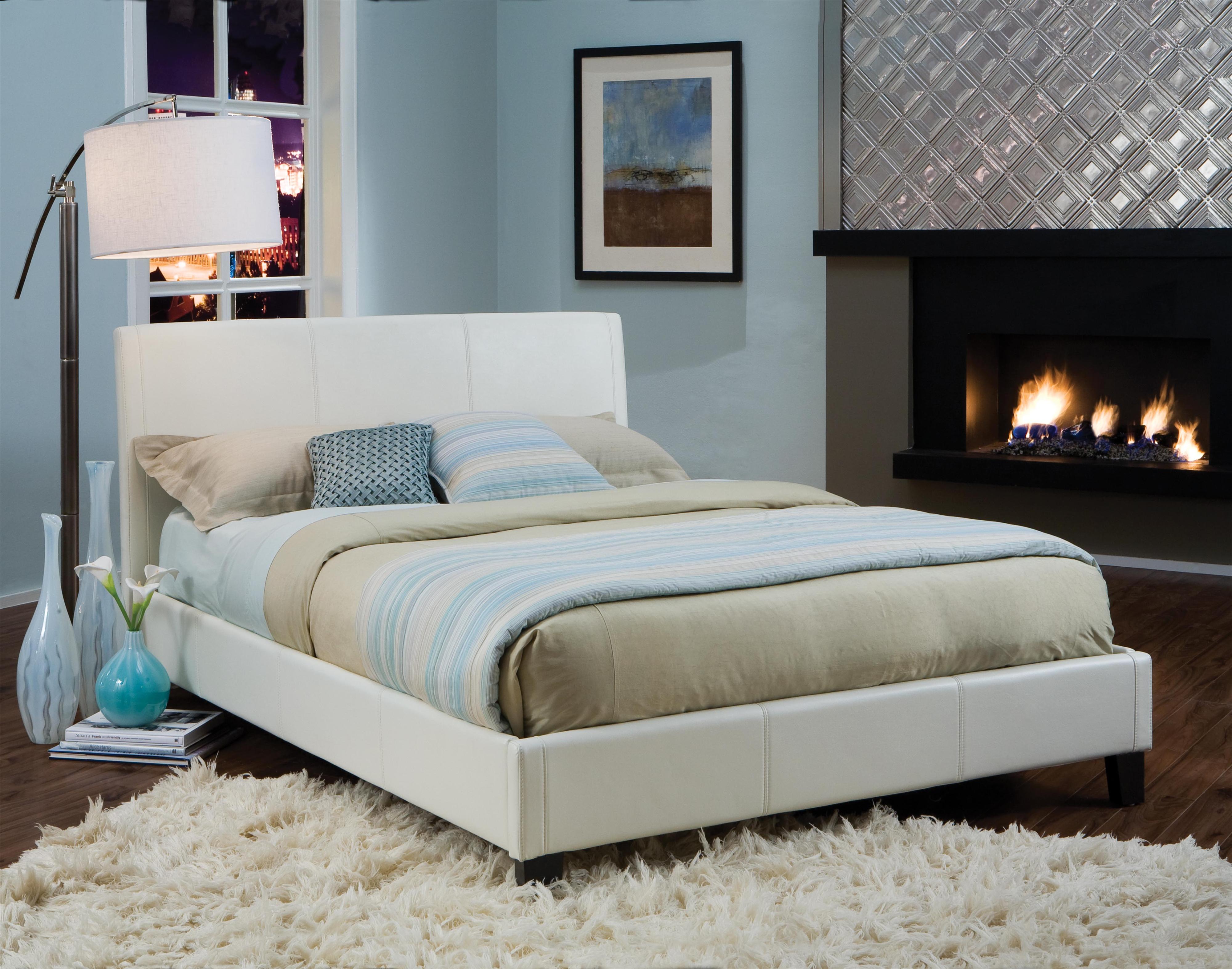 Queen Ivory Upholstered Bed by Standard Furniture Wolf and Queen Ivory Upholstered Bed by Standard Furniture Wolf and