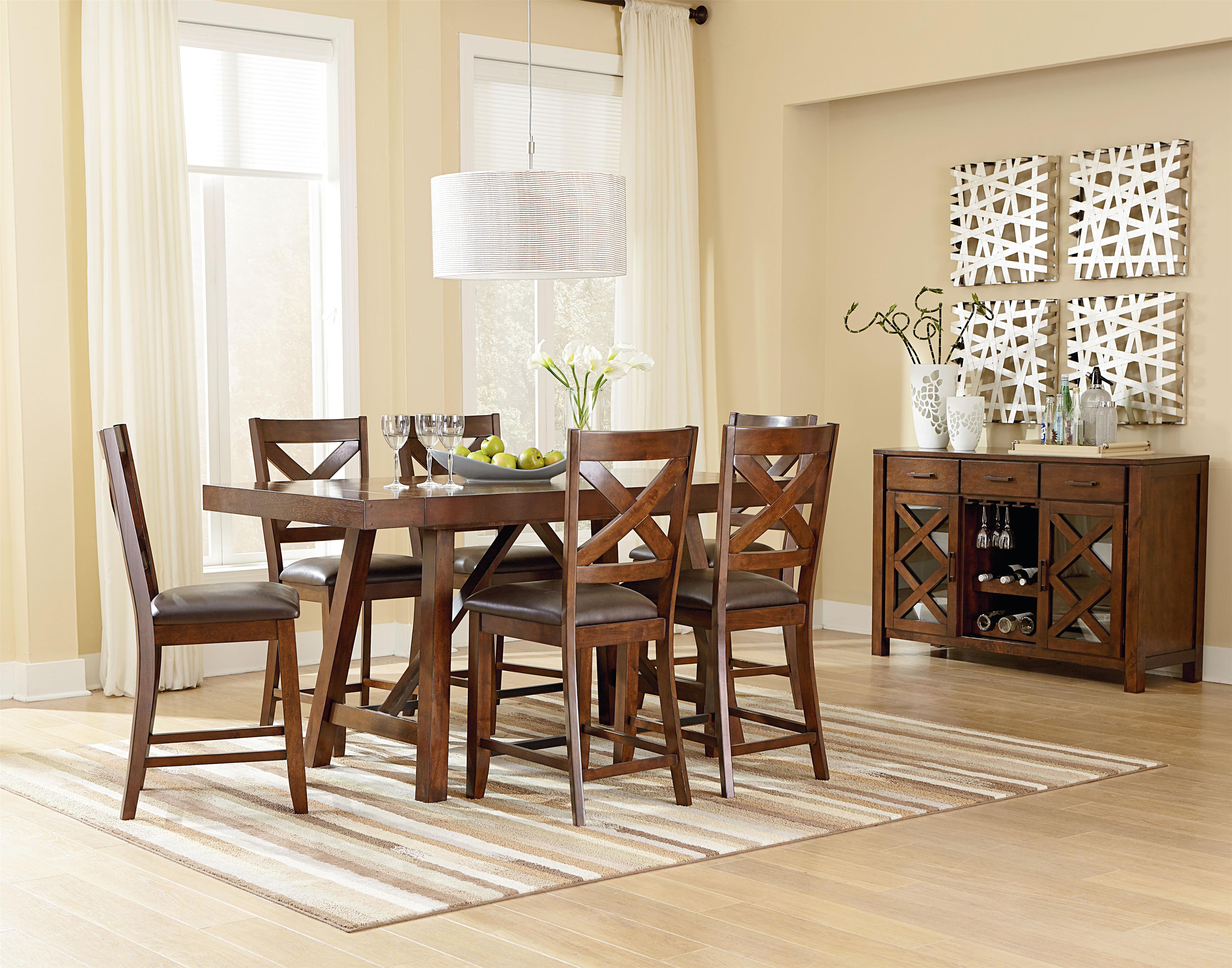 Counter Height 7 Piece Table Set with Bar Stools by Standard