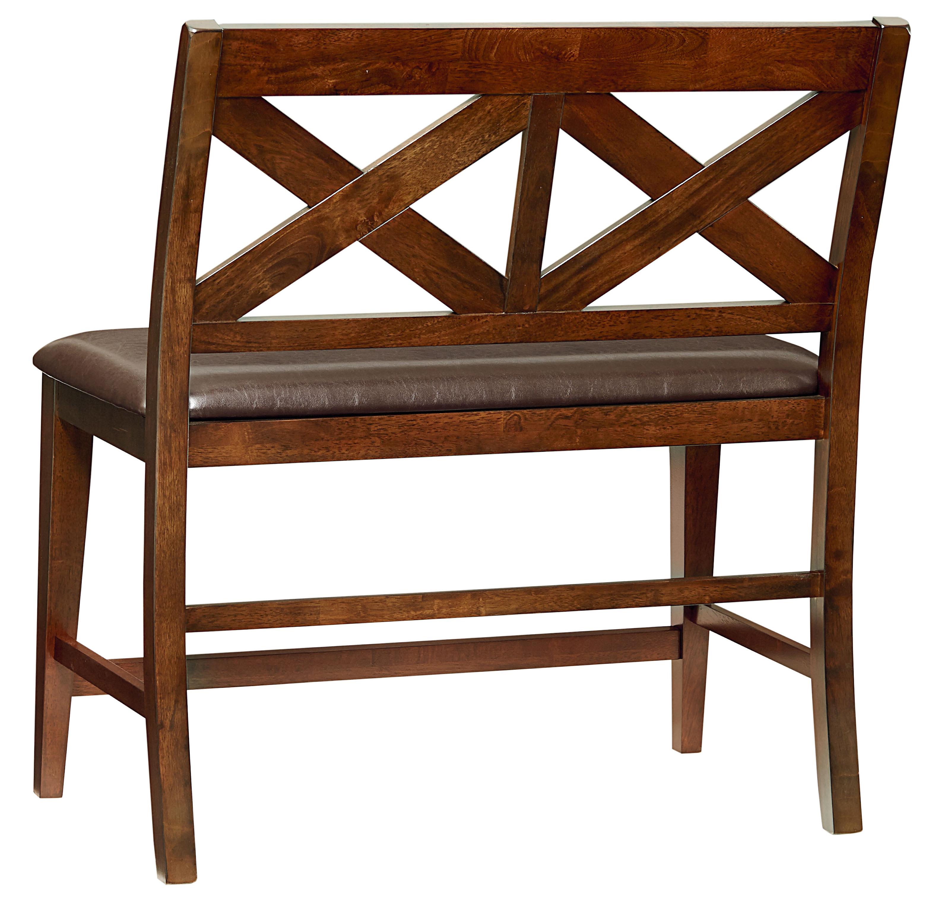Counter Height Dining Bench with Upholstered Seat and X Back by