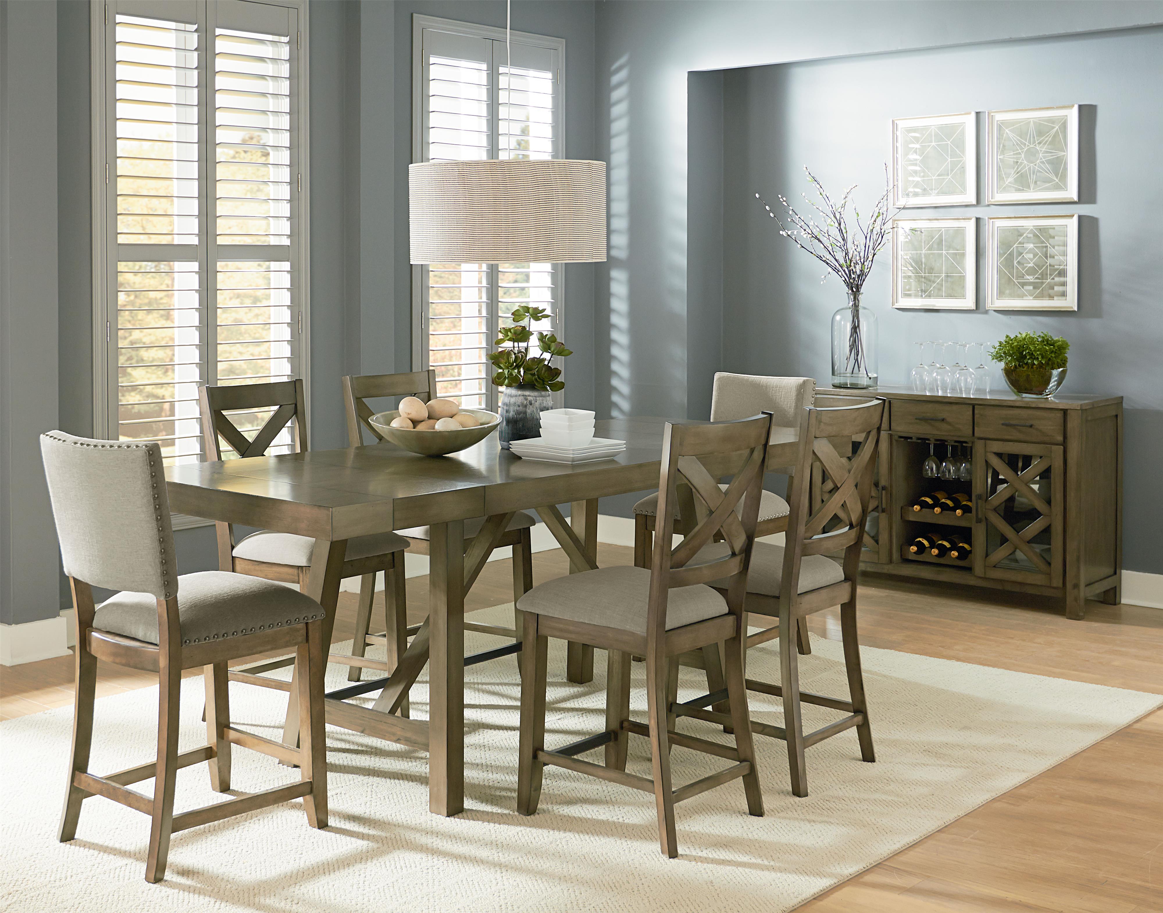 counter height 7 piece dining room table set by standard furniture