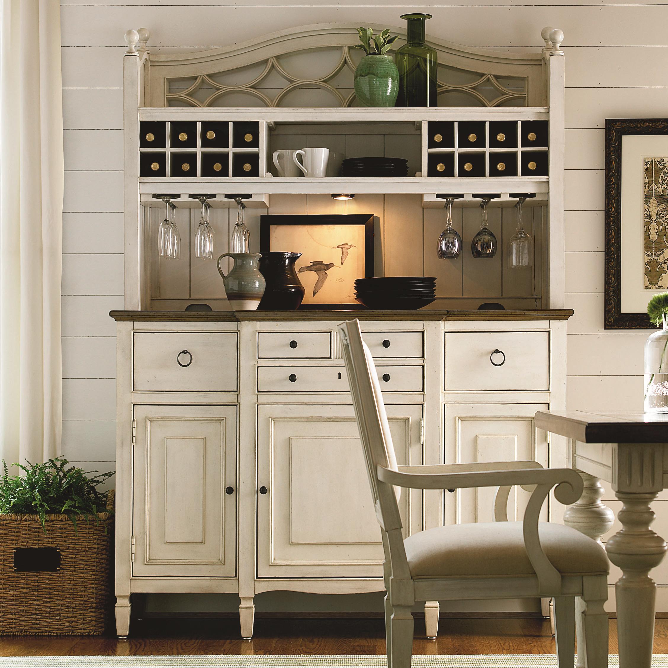 2 Pc Serving Buffet and Bar Hutch with Wine Storage by Universal