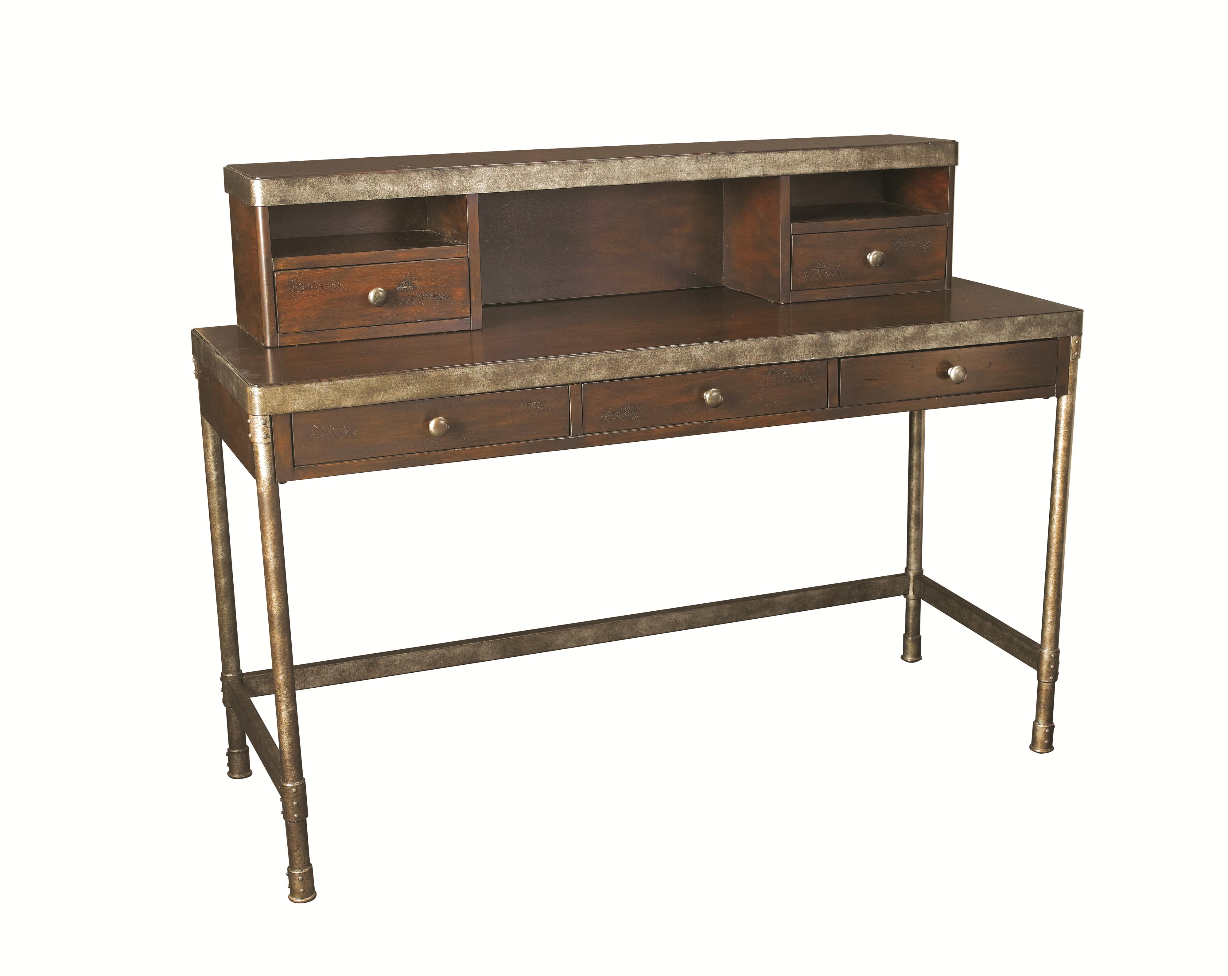 Metal puter Desk w Hutch by Hammary
