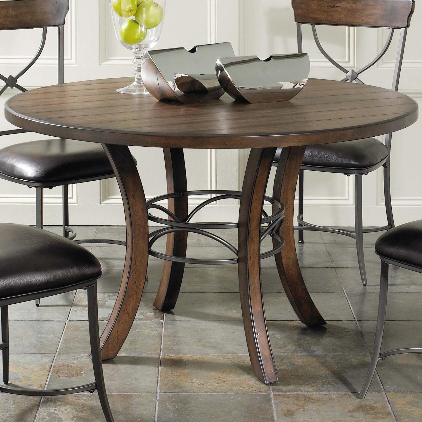 Wood And Metal Round Dining Table