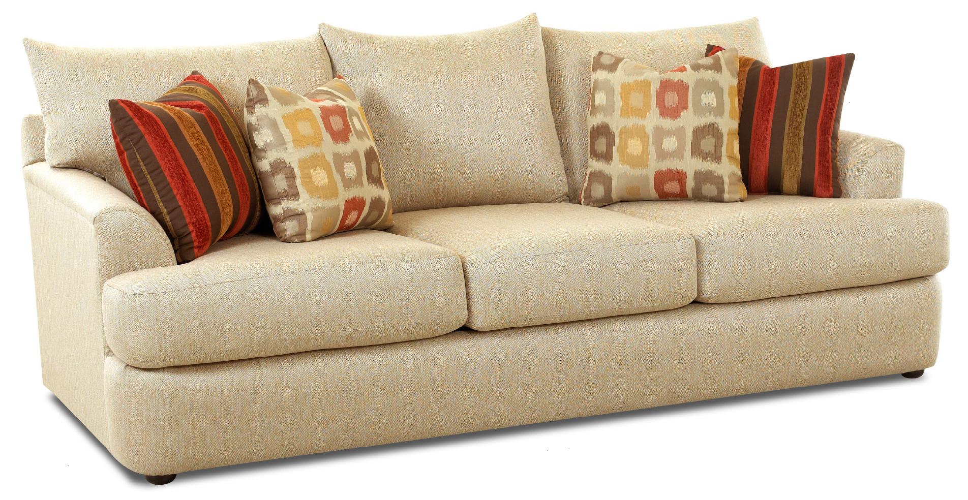 Three Over Three Sofa With Accent Pillows by Klaussner Wolf and Gardiner Wolf Furniture Three Over Three Sofa With Accent Pillows by Klaussner Wolf and Gardiner Wolf Furniture