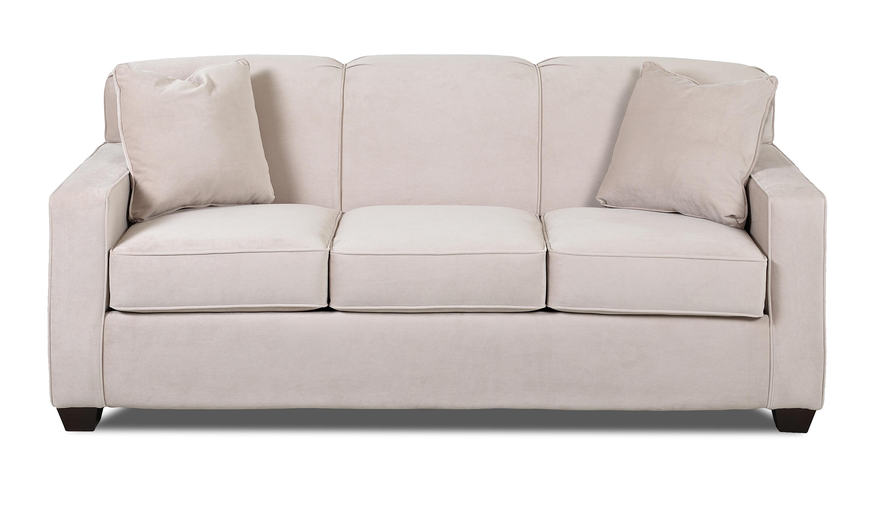 Contemporary Innerspring Queen Sleeper Sofa with Tight Back and Track Arms by Klaussner Wolf Contemporary Innerspring Queen Sleeper Sofa with Tight Back and Track Arms by Klaussner Wolf