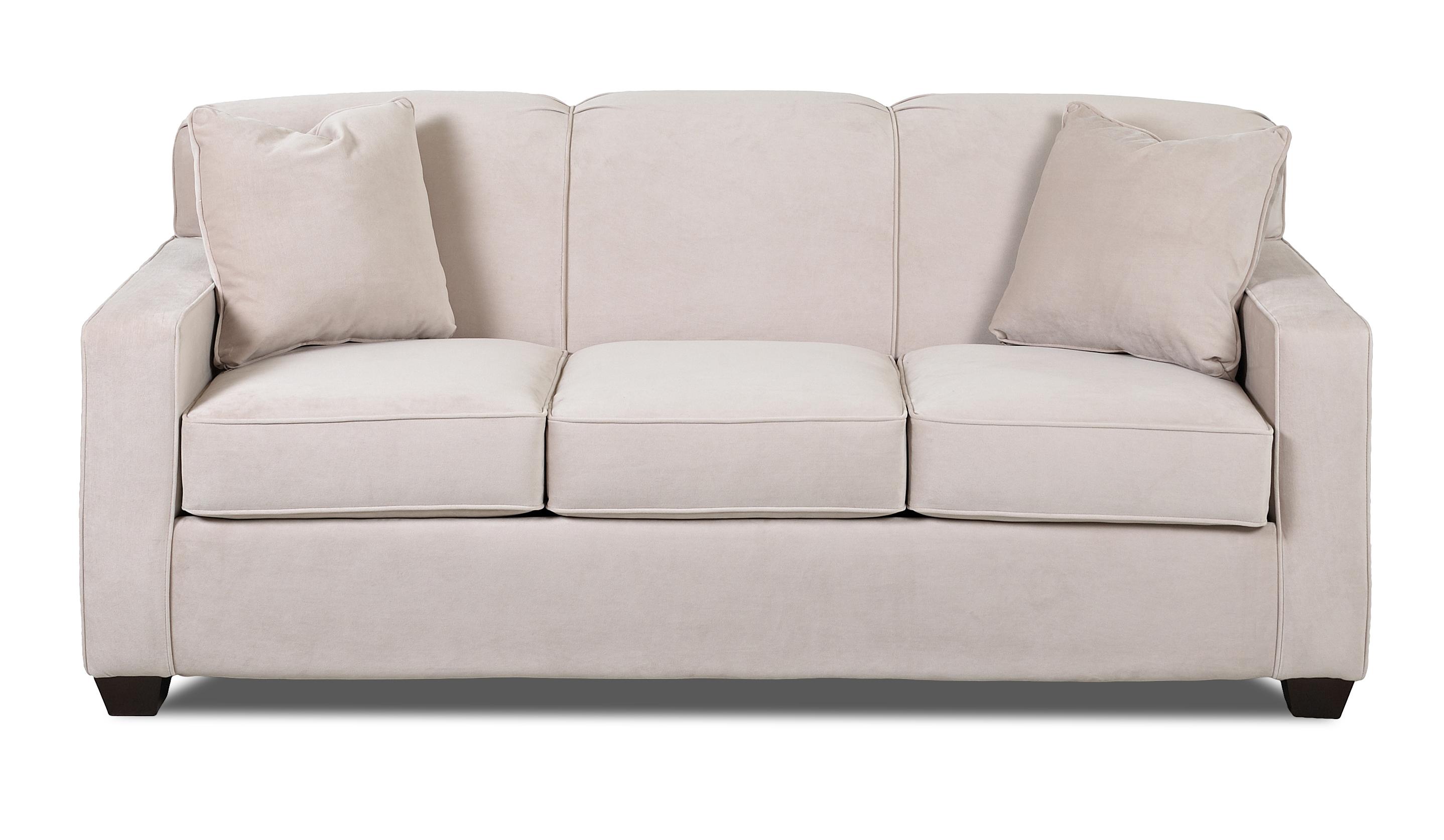 Contemporary Innerspring Queen Sleeper Sofa with Tight Back and Track Arms by Klaussner  Wolf 