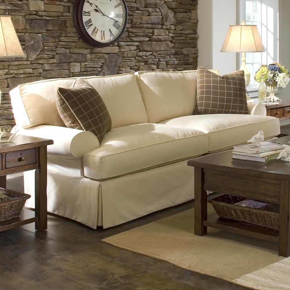 Sofa with Slipcover and Blend Down Cushions by Klaussner Wolf and
