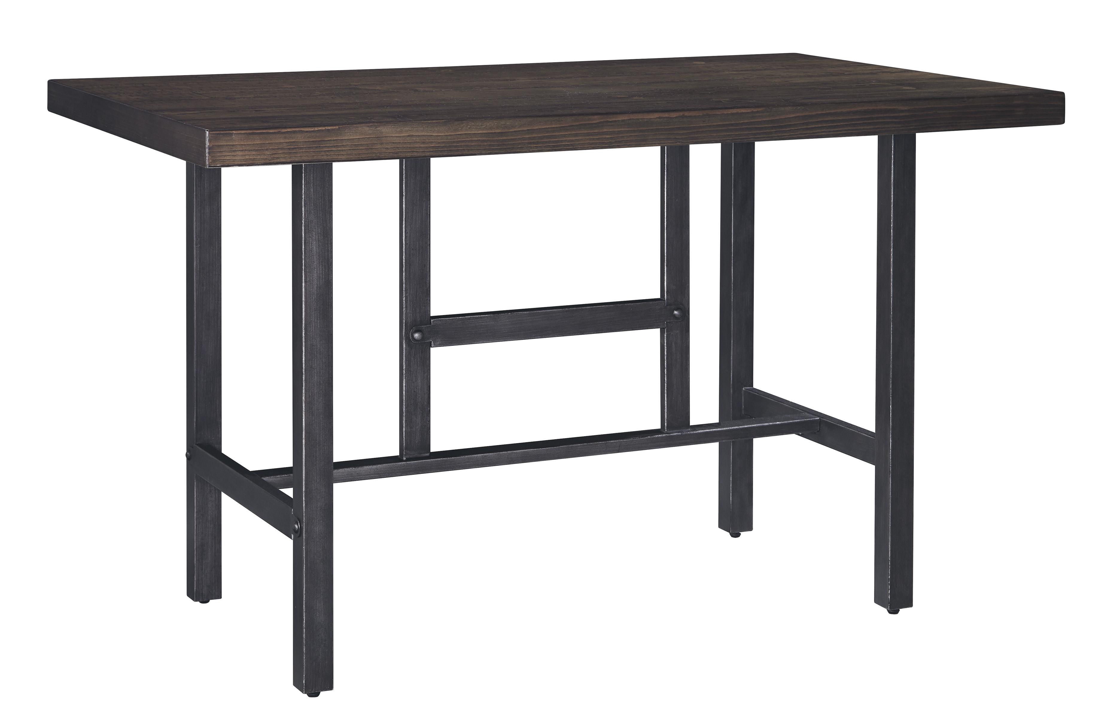 Room Counter Table w/ Pine Veneers and Metal Base by Signature Design ...