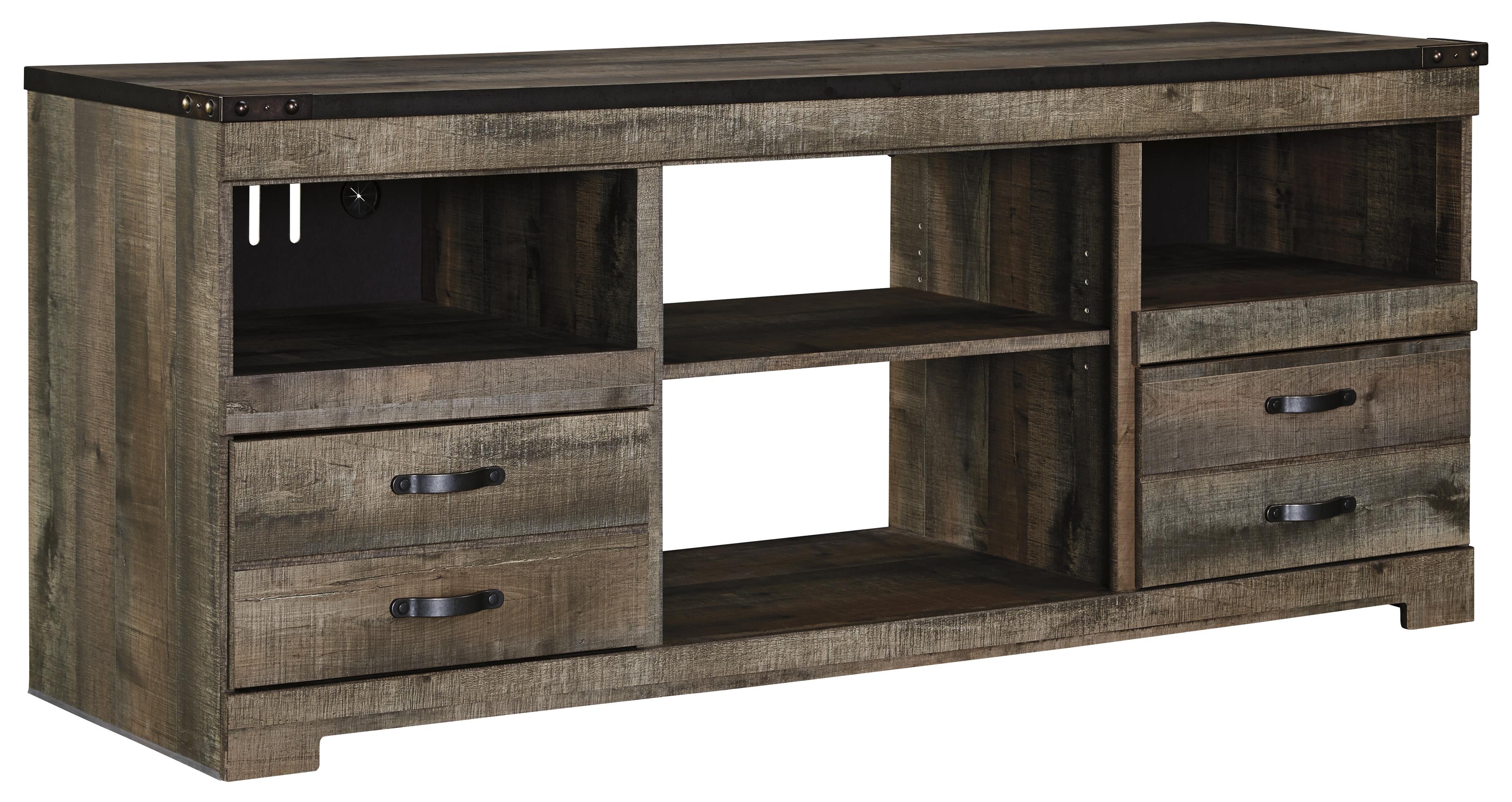 Rustic Large TV Stand with Metal Rivet Detail by Signature Design by Ashley  Wolf and Gardiner 