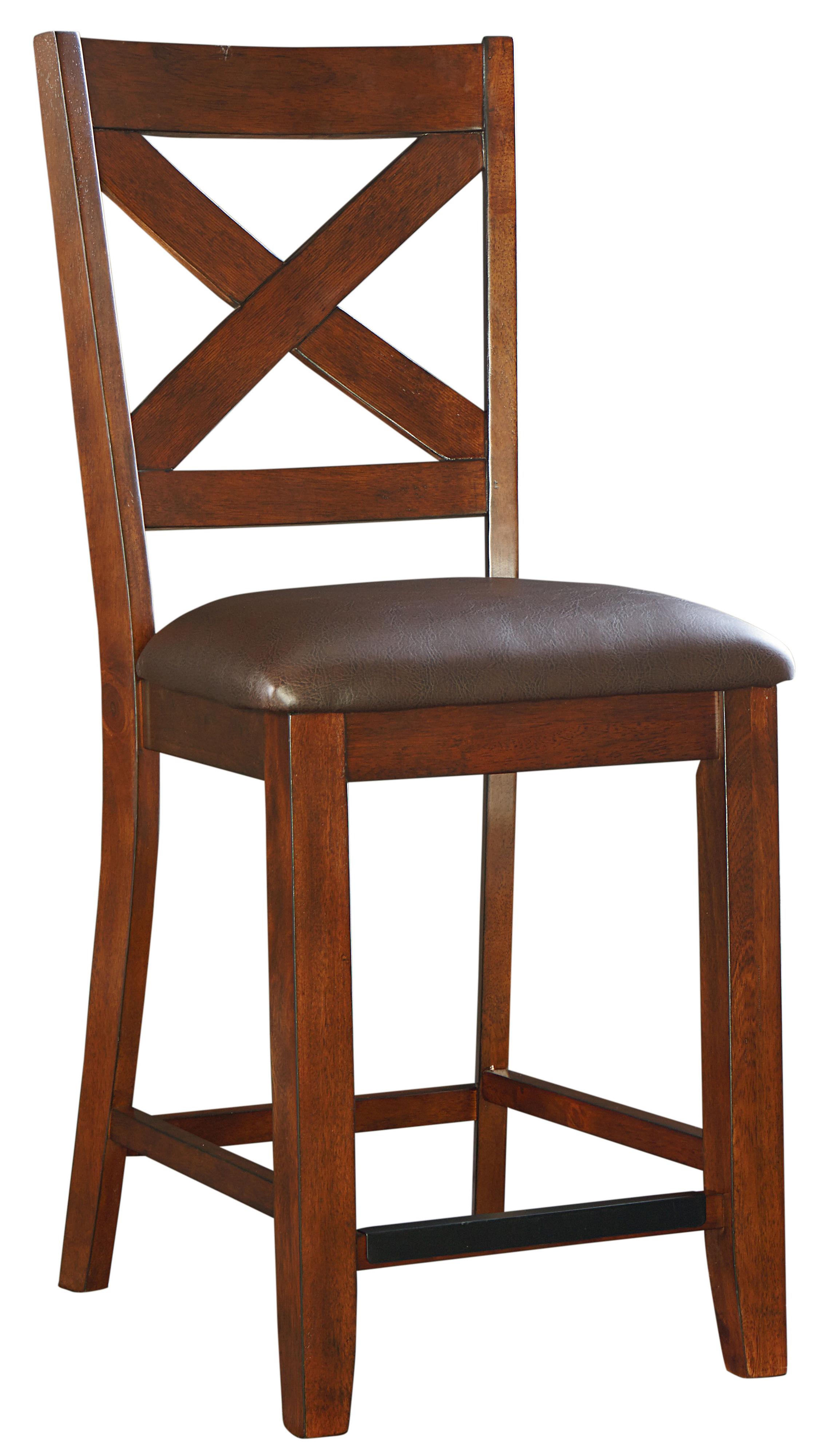 Counter Height Bar Stool with Upholstered Seat and X-Back by Standard ...