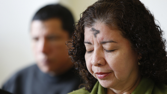 WOMAN PRAYS DURING ASH WEDNESDAY LITURGY AT SPANISH CATHOLIC CENTER IN WASHINGTON The Coming Latino Catholic Majority