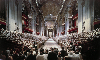 pope john xxiii leads the opening session of the second vatican council in st. peter's basilica at the vatican oct. 11