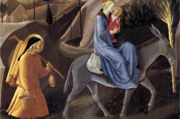 2813holyfamilyc_00000002025 Detail of 'Flight Into Egypt' by Fra Angelico (1452)