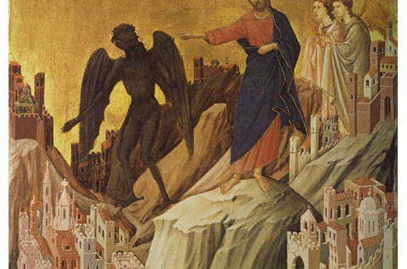 2985temptationc_00000002188 'The Temptation of Christ on the Mountain' by Duccio di Buoninsegna (ca. 1308-1311)