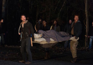 walking dead maggie on stretcher