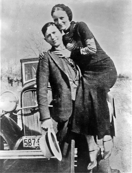 The real-life Barrow Gang, Clyde Barrow and Bonnie Parker.