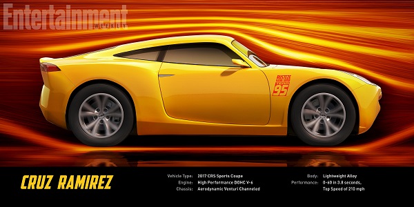 CARS 3 Cruz Ramirez (voice of Cristela Alonzo) Cruz Ramirez is a sunny-but-fierce unconventional trainer at the Rust-eze Racing Center. She expertly arms the team's talented rookies with cutting-edge tools to tear up the trackóbut she nearly stalls when her longtime idol Lightning McQueen shows up. While sheíd love to help him find his way back to the top, she knows the competition is faster than ever, and victory is all about speedóor is it? ©2016 DisneyïPixar. All Rights Reserved.