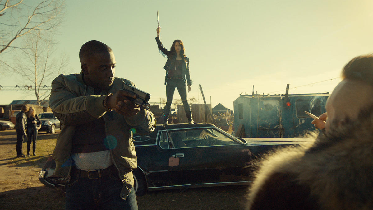 Wynonna Earp Digging Up Bones Wynonna On a Car