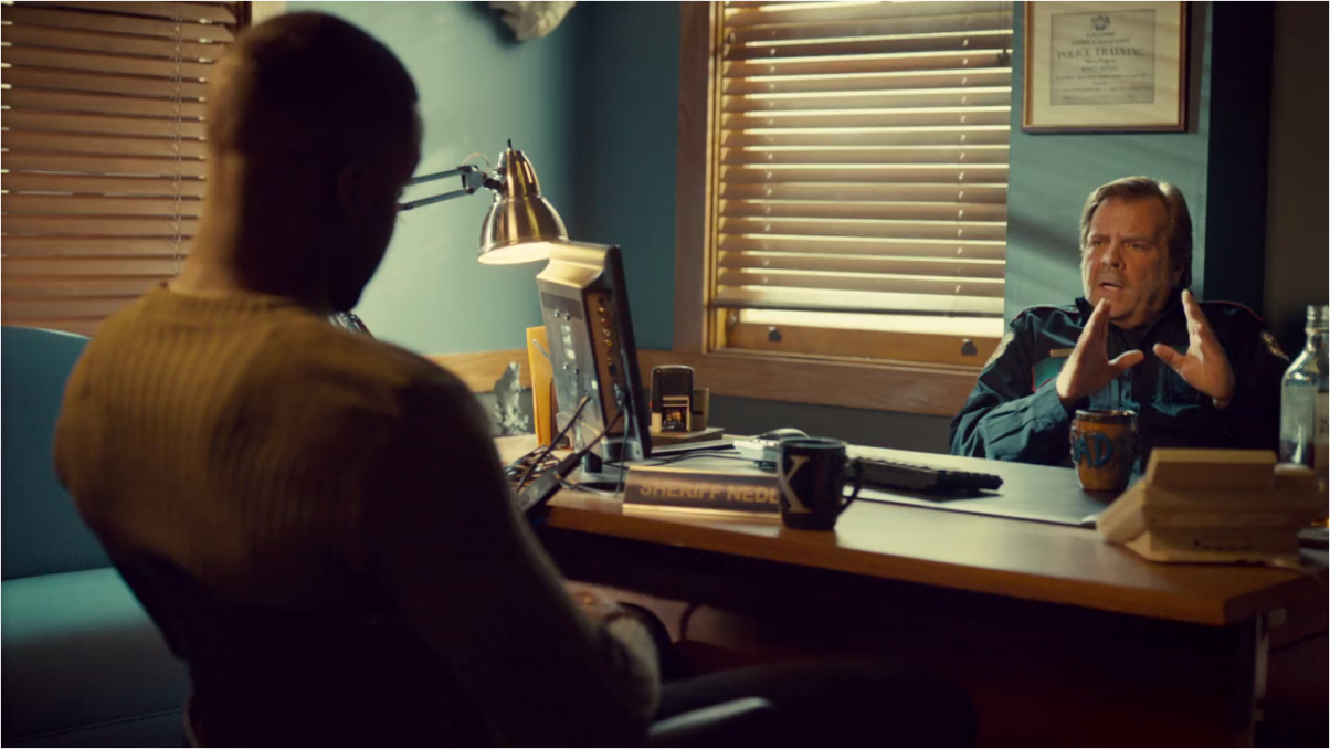 Wynonna Earp Bury Me with My Guns On Agent Dolls and Sheriff Nedley in the Office