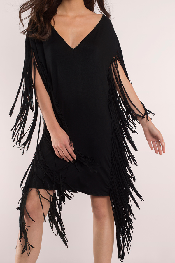 Wynonna Earp Geeky Baby Shower Black Fringe Dress By Tobi