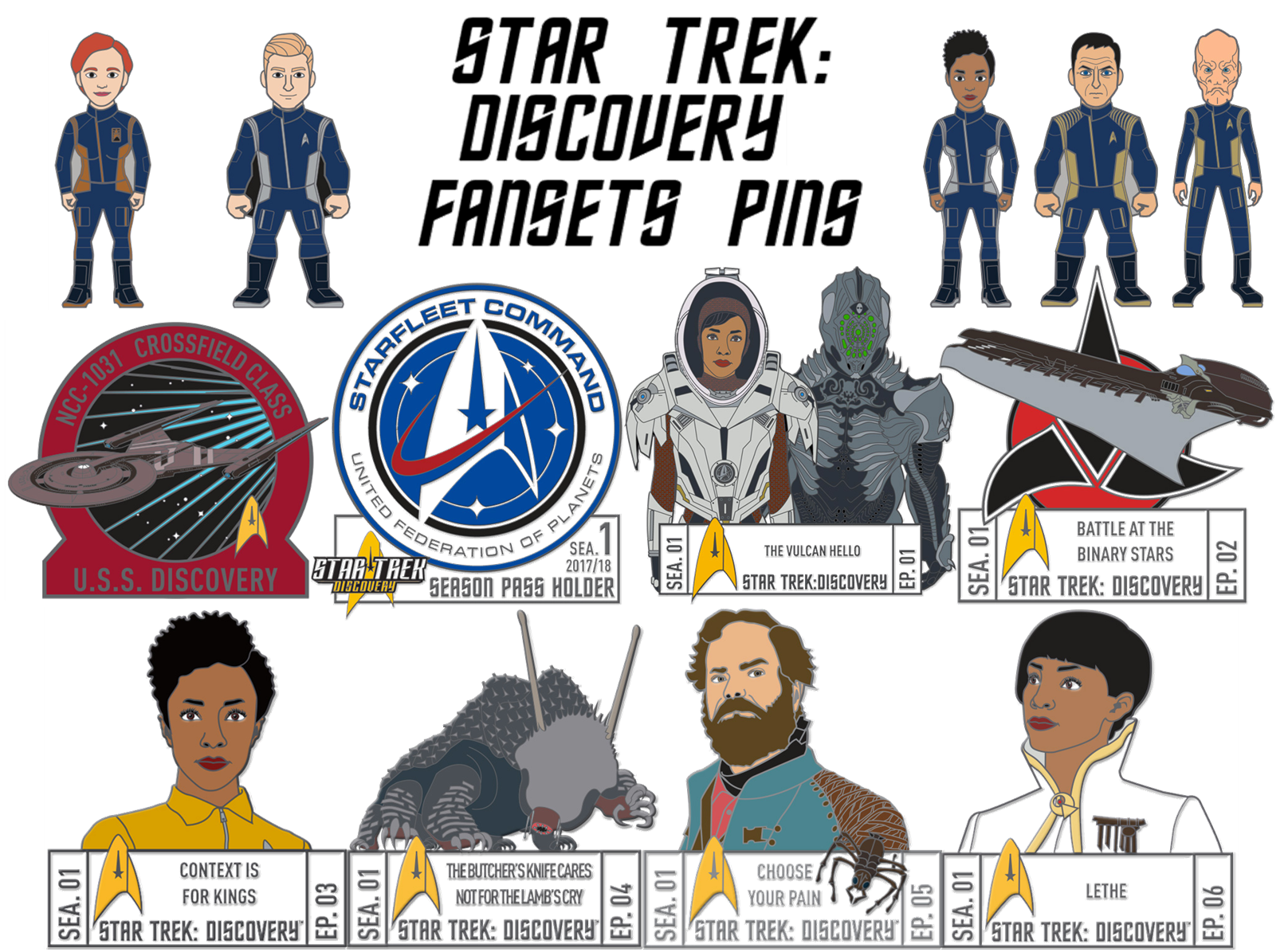 Star Trek Discovery Fansets Pins