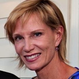 Sally Scott, blond hair, blue shirt