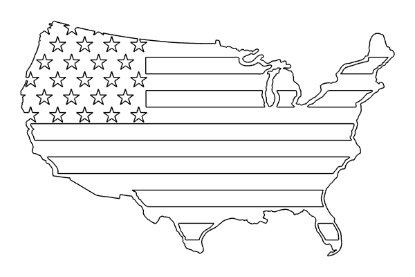 American Flag Usa Outline Asesores