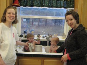 My belly stuck out all the time after I had my second child because I had a diastasis recti that neither my OB nor my degree in exercise taught me a thing about Old picture of me on the right with a 3.5 finger deep diastasis. My belly stuck out all the time after I had my second child because I had a diastasis recti that neither my OB nor my degree in exercise taught me a thing about... wait, there was one page in one textbook about DR and it said to do things that I now KNOW make it worse.
