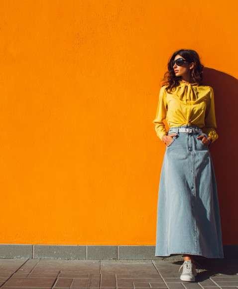 8 Ways To Style A Denim Maxi Skirt For A Smart-Casual Day At Work