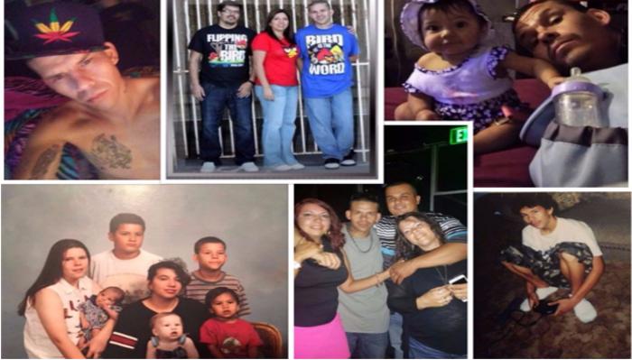Collage of family photographs featuring a man with his loved ones, children, and friends over the years.