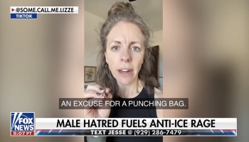 Fox News screenshot featuring a woman speaking on TikTok with the headline "Male hatred fuels anti-ICE rage."
