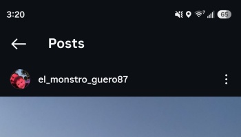 Dark-mode social media post header showing username el_monstro_guero87 and profile photo of a man and child.
