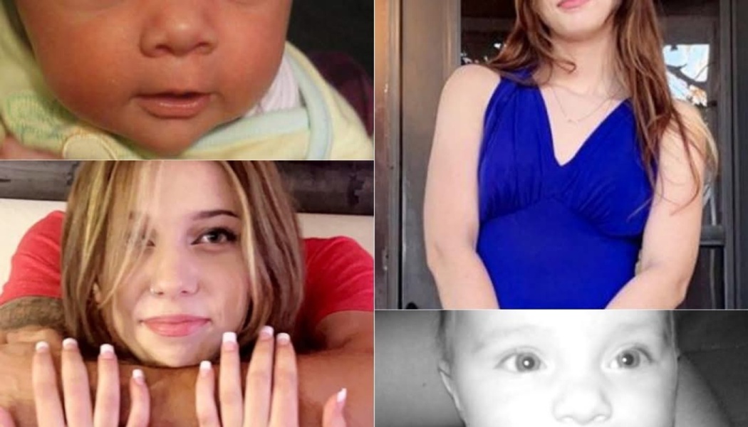 Photo collage featuring close-up portraits of a young woman and young children.