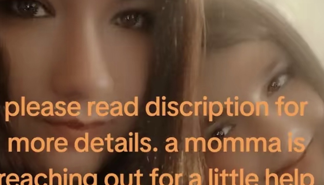 Close-up of a mother and child with orange text asking viewers to read the description for more details.