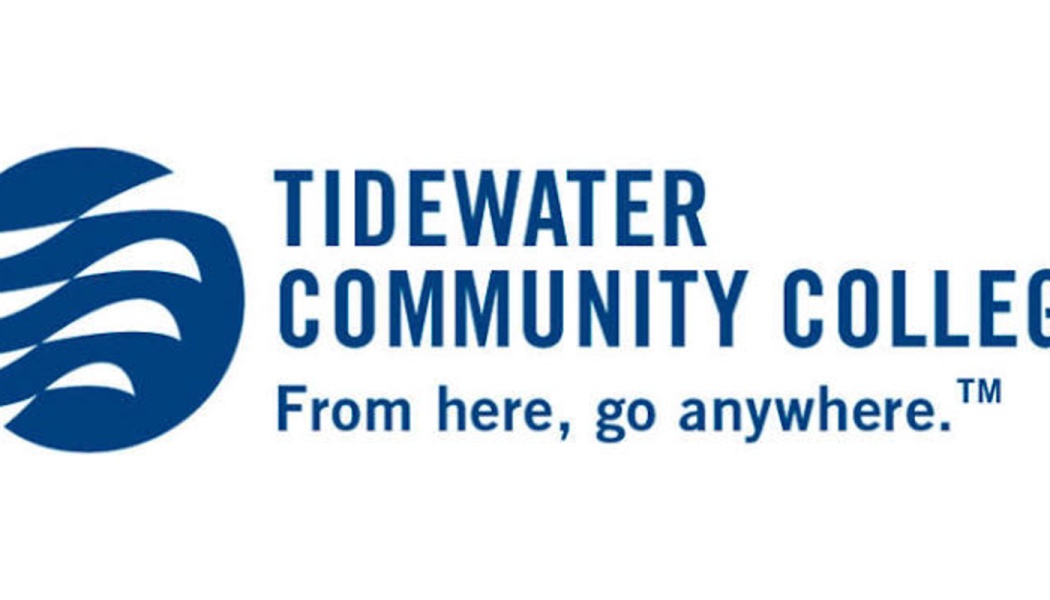 Tidewater Community College logo with a blue wave emblem and tagline "From here, go anywhere."