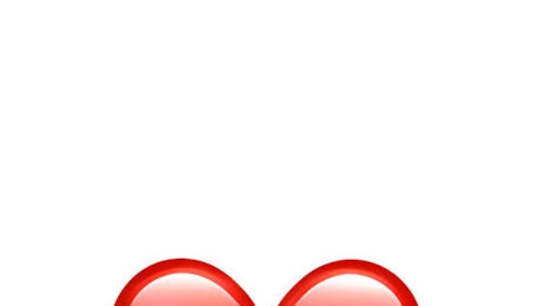 Top lobes of a glossy red heart icon on a plain white background.