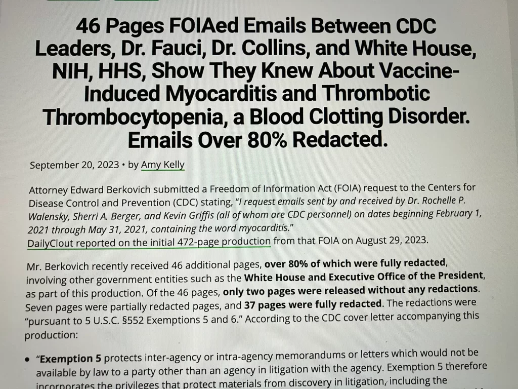 Celia Farber FOIA Emails CDC