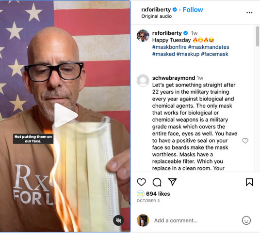Dr. Barke Mask Burning IG