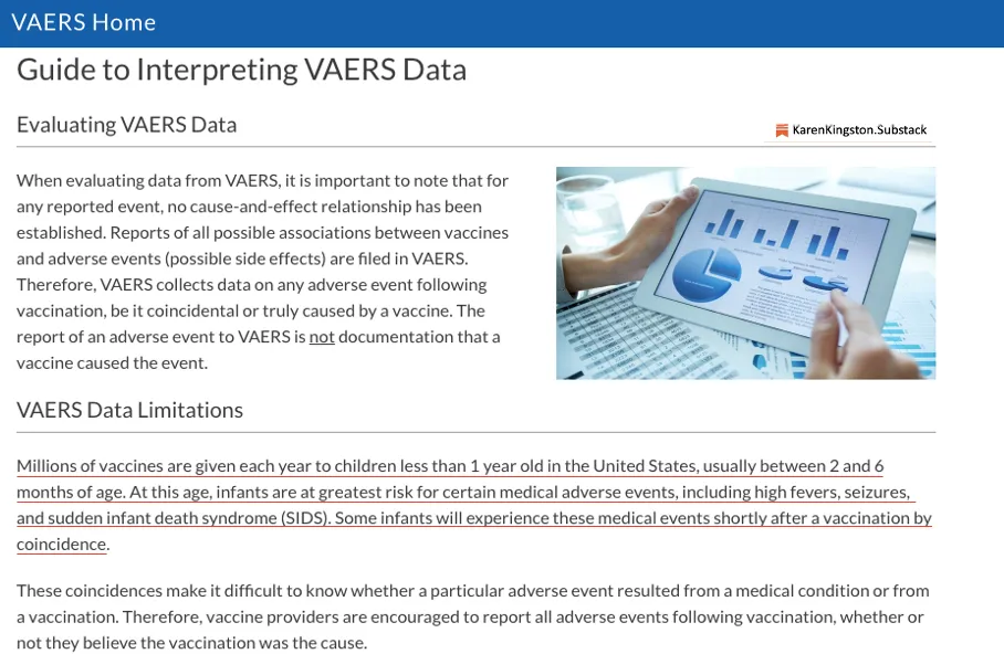 Karen Kingston VAERS data 2